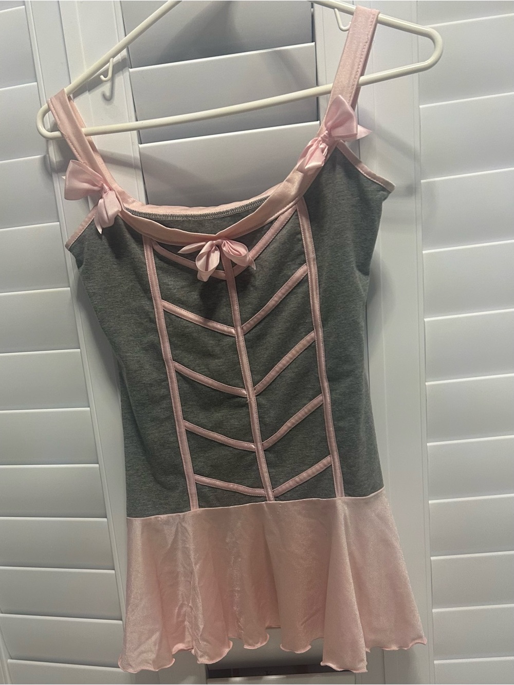 Coquette Women’s Baby Pink / Gray Camisole/ Slip Dress Size P/S - Picture 4 of 8